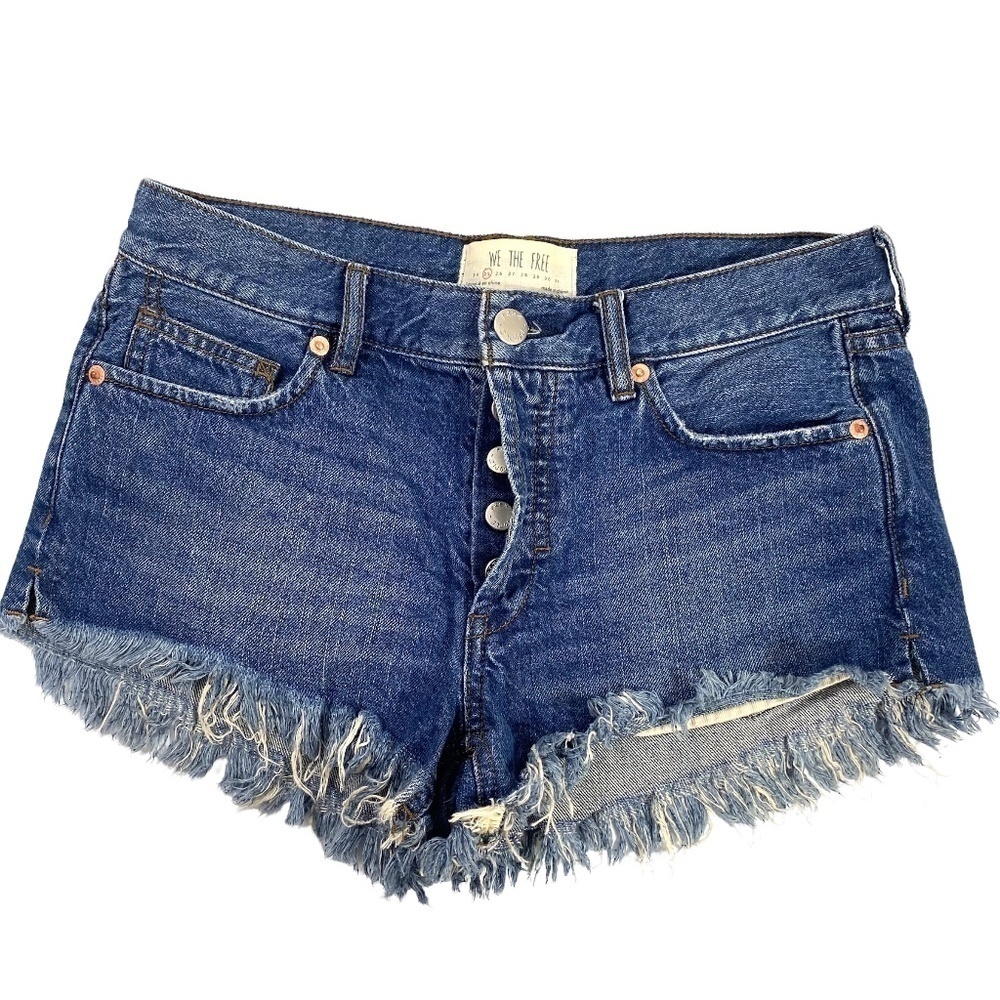 We The Free Cutoff Distressed Button Fly Shorts SZ 25
